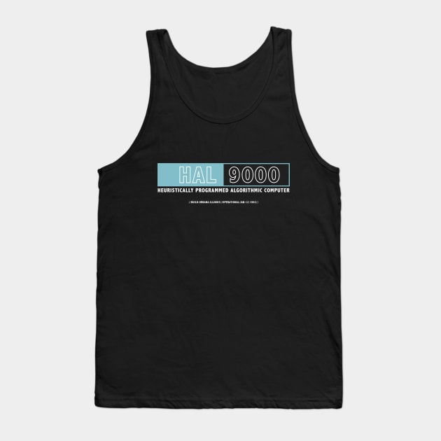 2001 A Space Odyssey Hal Computer Logo Tank Top by Rebus28